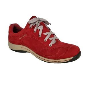 EARTH Suede Lace-Up Flora Red Sneakers NIB